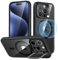 ESR for iPhone 15 Pro Case, Compatible with MagSafe, Military-Grade Protective Case, Built-In Stash Stand Phone Case, Scratch-Resistant Back Cover, Classic Series, Clear Black