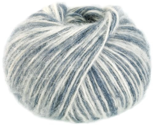 LANA GROSSA Natural Alpaca Pelo | Flauschige Netzgarnstruktur aus Baumwolle gefüllt mit Baby Alpakafasern und Merino Schurwolle | 50g Wolle zum Stricken & Häkeln | 125m Garn FB204