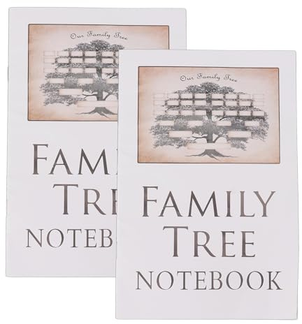 Asixxsix Genealogy Notebook, 2Pcs Family Tree Notebook 16 Pages Double Sides Family History Record Book Easy To Write Family Tree Book for Genealogy Memories, Ancestor Stories
