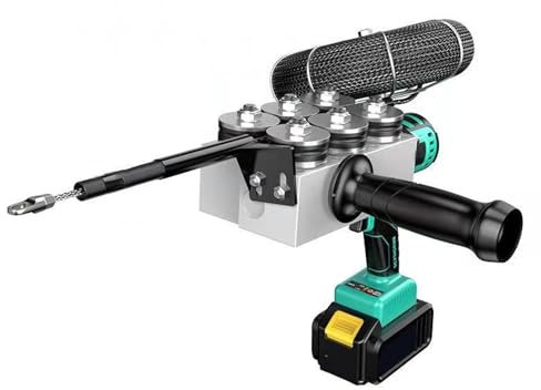Kindevieft Filiera per Tubi Metallici da Elettricista, Filettatrice Automatica, Strumento di Trazione Elettrico Portatile con Luci A LED E Batteria al Litio 2X 3000 Ma, per La Casa