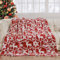 WONGS BEDDING Weihnachtsdecke Kuscheldecke 220x240 cm Flauschig Weihnachts Decke Wohndecke Warme Fleecedecke Weiche Sofadecke Couchdecke für Bett Sofa Schlafzimmer Büro, Rot Rentier Schneeflocken