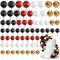 Bouiexye 75 Pieces Cake Balls Topper Decorations Foam Cupcake Topper Mini Balloon Cake Topper Balls Cake Picks for Cake Deco Birthday Party Wedding（Black, Red, Gold, White）