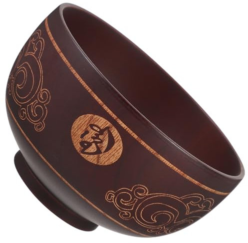 Amosfun Saladier En Bois Robuste Grand Bol En Bois Pour Salade Soupe Riz Taille Familiale