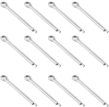 sourcing map 12Pcs 4mmx40mm 304 Stainless Steel Cotter Pin, Split Pin Fastener Clips Split Cotter for Household Appliances, Sports Equipment, Car Mechanics Repair (Silver)