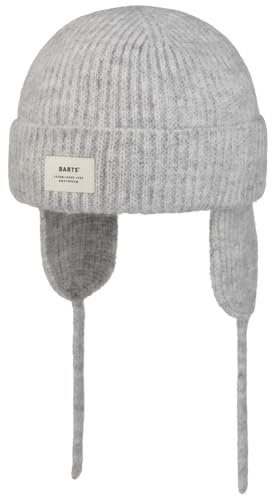 Barts Hillstar Beanie mit Ohrenklappen Strickmütze Umschlagmütze Skimütze Damen - Winter Herbst-Winter - One Size hellgrau