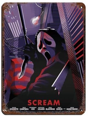 FDKLK Filmposter Scream 5 2022, Kunstposter, Blechschild, Vintage, Metall, Pub, Club, Café, Bar, Zuhause, Wandkunst, Dekoration, Poster, Retro, 30 x 40 cm
