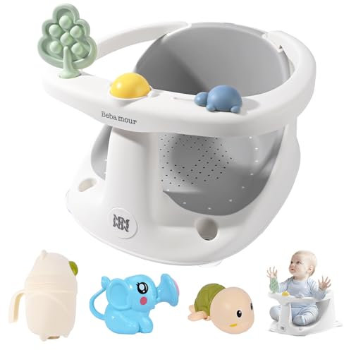 Bebamour Baby Badesitz 6 Monate+ Kind Badewanne Rutschfester Badesessel,Wasserkanne
