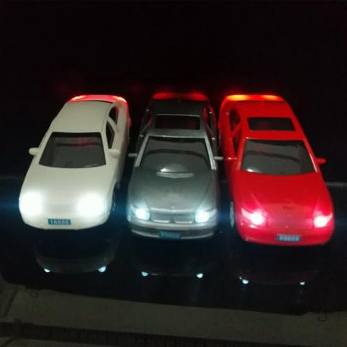 20 Stück N Modelleisenbahn beleuchtete Autos für Zuglandschaft und Gebäude-Layout (A)