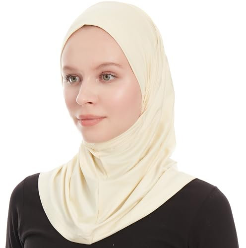 Ayisah Hijab Kopftuch Damen Muslimisch - Creme Instant Kopftuch - Ready To Wear Schal - One Piece Amira Hijab Schal - Kopftücher Für Damen