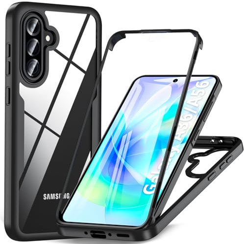BESINPO Für Samsung Galaxy A56/A36 5G Hülle, Mit Eingebautem Displayschutz, 360° Rundumschutz Stoßfest Robust Case Handyhülle Schutzhülle für Samsung Galaxy A56 5G /Galaxy A36 5G (Schwarz)