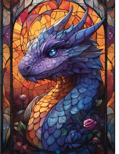 RICUVED 5D Diamond Painting Drache Diamant Painting Bilder Diamond Art Erwachsene Full DIY Tiere Diamant Kunst Malerei Stickerei Set Kreuzstich 30x40cm