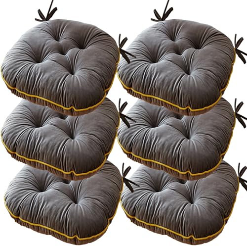 Bequemes Sitzkissen mit Bändern für verschiedene Stühle, 1/2/4/6 Stück, ideal für Zuhause, Büro und Esszimmer, 26 Stück: 48 x 45 cm