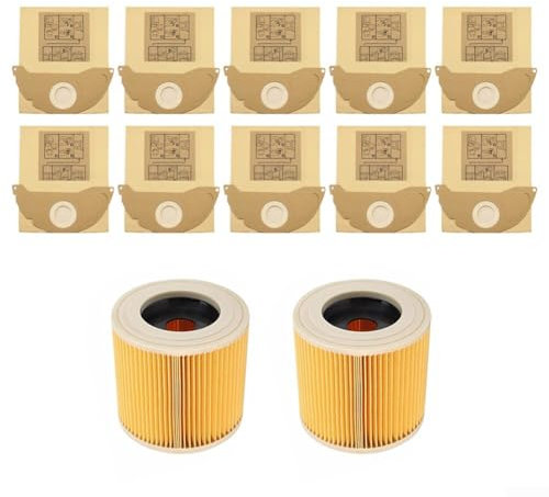 Sacs et filtres pour aspirateur Karcher WD2, WD2 200, MV2, A2004 - Filtration efficace de la poussière et compatibilité parfaite