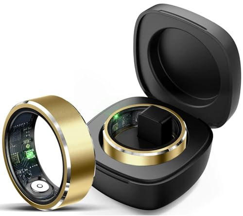 Smart Ring Smartringe für Herren Damen Android iOS Fitness Ring Herzfrequenz Health Tracking Ring Pulsmesser Sport Ringe Fitness Schrittzähler Schlaf Ring 5ATM Wasserdicht Aktivitätstracker