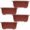 CAXUSD 4 Pièces Pot de Fleur Jardin Vertical Bonsai Pot Pots Plantes Pot Culture Pots de Jardinage Pots de jardinière Pot à bonsaï rectangulaire Pot de jardinière Plastique
