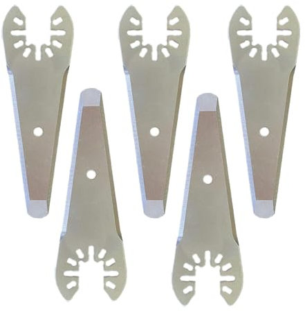 Raheem 5pcs Oscillating Multi Tools Scraper Blades,100mm Foam and Insulation Cutter Strong Scraper Tool Tapered Sealant Cutting Blade for Scraping Cutting Removing Paint Caulk Adhesive Sealant