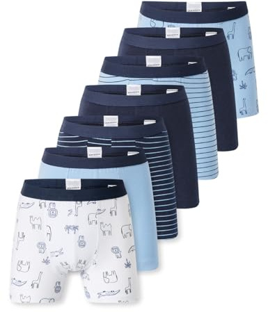 Schiesser Jungen 7 Pack Boxershorts - 95/5 Organic Cotton Bio Baumwolle - Größe 92 Bis 140 Boxershorts (7er Pack)
