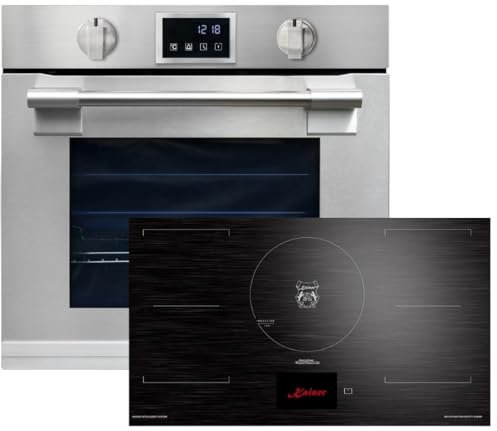Kaiser EH 6339 + KCT 9140 FI Herd Backofen-Set Autark Einbaubackofen XXL 86L, mit Pyrolyse & AirFry, Touchdisplay, Drehknebel, Induktionskochfeld 90 cm TFT Display, FREE Zone
