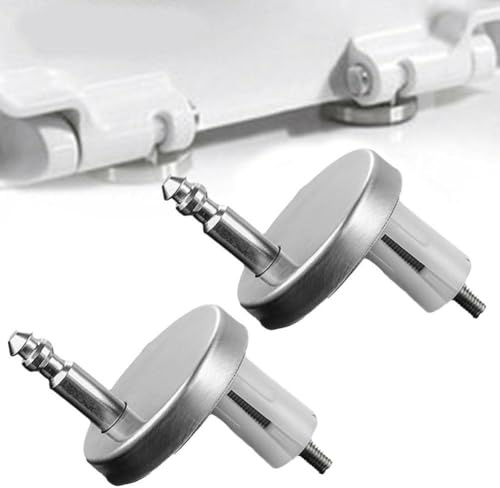 Opatiny 2 Pack Stainless Steel Toilet Lid Hinge Screws, Top Fix Hinges with Nuts for Wall-Hung Toilets, 8mm Pin Diameter, Silver