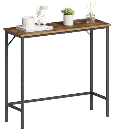 Asgolion Console Table, Slim Console Tables for Hallway | Compact Sofa Table with Adjustable Feet, for Small Spaces Living Room, Bedroom, Entryway, Hall, Rustic Brown