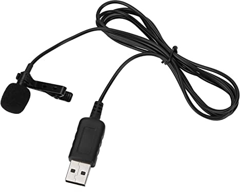 CHEOTIME USB Lavalier Microphone, Clip on Computer Microphone Omnidirectional Mini Mic Condenser for PC Gaming Streaming Video Conferencing