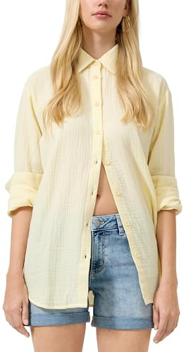 s.Oliver Damen Bluse – Oversize, Musselin, Langarm