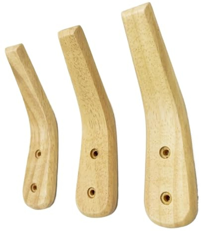 RYQZHHY Ganci Appendiabiti Appendiabiti multifunzionale for la casa in legno con gancio a muro for cucina, bagno(3PCS AC)