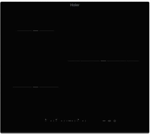 Haier Series 2 HAID63DB1BB Placa de Inducción, 3 Zonas de Cocción, Ancho 60cm, Controles Independientes, Potencia de 7,2Kw, 9 niveles de potencia + Booster, Zona Grande 28cm, Bloqueo Seguridad, Negro