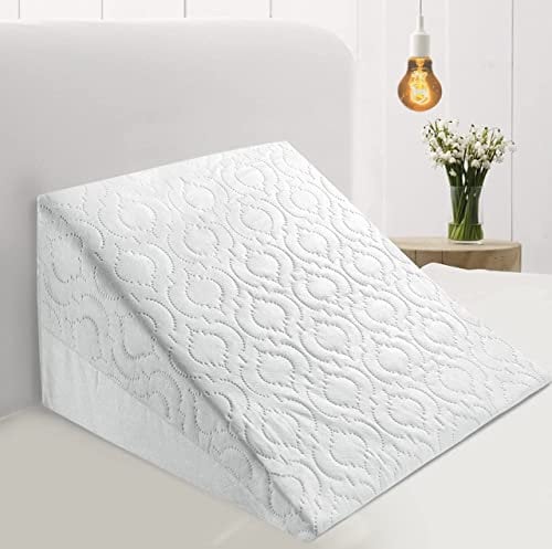 Wedge Pillow Back Support Cushion With Premium Foam | Orthopedic Pillow For Reading, Sleeping, Back Pain, Leg Pain, Snoring | Helps with Acid Reflux and Gerd | Breathable & Washable Cover