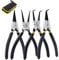 Pinza per Seeger,Pinze per Anelli di Sicurezza,Snap Ring Pliers Set 4 X 175 mm Maniglie Antiscivolo Con Borsa di Tela
