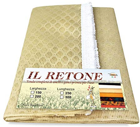 Tex family Tenda Rete ZANZARIERA da Esterno Giardino Balcone ROMBO Unito qualità Extra in Due Misure (Beige, Cm. 150x300)