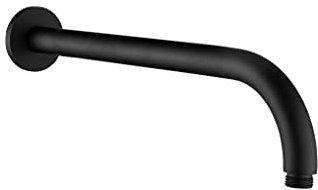 Keenware KSA-182 Lunar - Soffione da doccia in ottone, con braccio a parete, colore: Nero opaco
