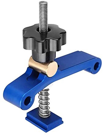 T Nuten Klemmen, Aluminiumlegierung T Schienenklemm, T Nut Schienen Schnellspanner Niederhalter, Schnellspannklemmen, T-Schienensatz Spannsatz für Holzbearbeitung (Blau)