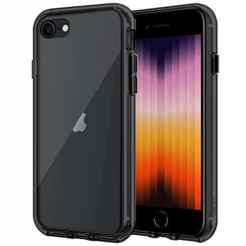 JETech Case for iPhone SE 3/2 (2022/2020 Edition), 4.7-Inch, Shockproof Phone Bumper Cover, Anti-Scratch Clear Back (Black)
