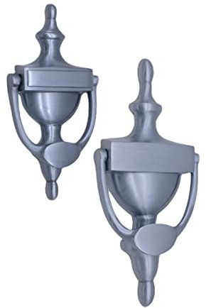 6 or 8 Victorian Solid Brass Urn Design Door Knocker - Satin Chrome (6)