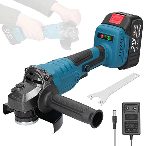 smerigliatrice angolare 125, Weytoll 21V M14 Smerigliatrice Angolare Motore brushless con batterie 1300mAh per tagliare e lucidare piastrelle di ceramica, legno, pietra e acciaio