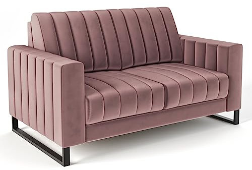 Siblo Canape 2 Places - Mono 2 Collection Meubles de Salon - Confortable Canapé Convertible - Canapé 2 Places - Rose - 152x52x86 cm