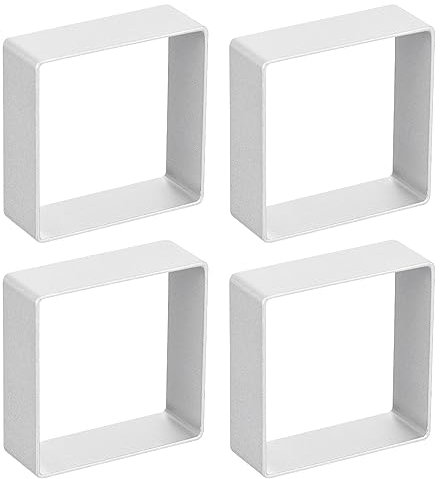 sourcing map 4pcs Métal Cookie Coupeurs Ensemble, Aluminium Alliage Carré Cookie Découpeur Cookie Cuisson Moule pour Fabrication Gâteau, Biscuit, Sandwich, Argent