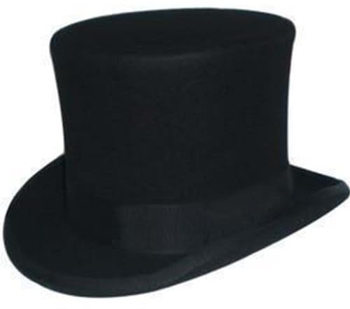 Men's Stovepipe Top Hat Felt Magician Costume Cap Formal Showman Party Hat Fancy Dress Hat Victorian Gentleman Cap