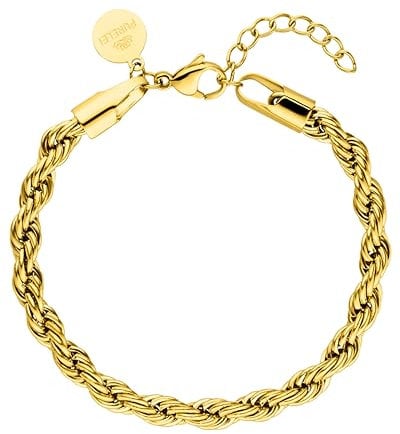 Purelei® Vintage Armband (Gold) – Elegantes, verspieltes Damen Armband mit Plättchen – Edelstahl 18K vergoldet – Verstellbare Länge 16-19 cm – Hawaiianisch inspiriert & wasserfest