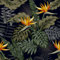 VaryFloral Fototapete Blumen Palmblätter 30.5cmx300cm Möbelfolie Selbstklebend Wandtapete Selbstklebend Tropisch Klebefolie Schwarz Mustertapete Botanische Blumentapete Vintage Kabinett Schublade