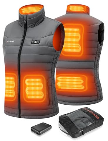 Gokozy Heated Vest for Women,Heated Gilet with Battery Pack,Lightweight Fashionable Outerwear Vest Heated Body Warmer For Ladies