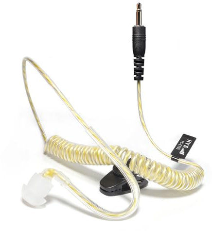HYS Listen Only Oreillette Écouteurs Intra-Auriculaires avec Armature symétrique Jack 3,5 mm pour radios et Microphones