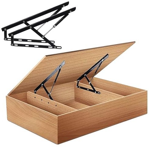 2Pcs Meccanismo di Sollevamento Letto Pieghevole Molla a Gas Letto Contenitore Sollevamento Kit Alza Rete Meccanismo Sollevamento Per Letto Contenitore Martinetto Pneumatico Per Mobili(150cm/5FT)