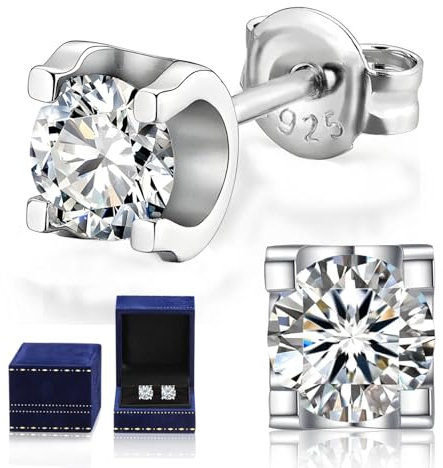 Boucles d'oreilles en moissanite pour femmes, 1 carat, diamant cultivé en laboratoire, en argent sterling 925 plaqué or blanc 18K, couleur D, pureté VVS1, boucles d'oreilles en argent, bijoux, cadeau