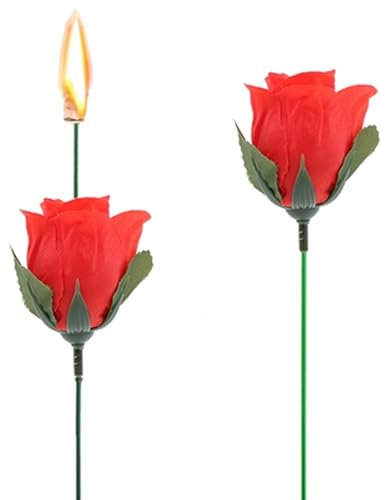 JTMM 10PCS Fackel zur Rose, rote Rose Dekoration mit Flammeneffekt für Freundin/Hochzeit Shows oder Straßen