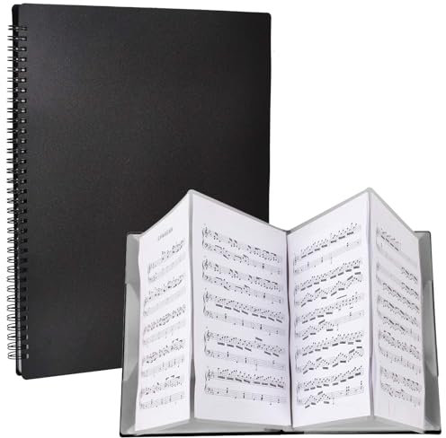 Dossier de Musique, Dossier de Rangement pour Partitions de Musique A4, Pochette Chorale Noire Classeur à Partitions pour Partitions Piano Guitare Violon