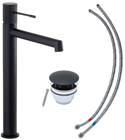 SCHÖNER WOHNEN-Kollektion Waschtischarmatur KADIA L, Mattschwarz, Wasserhahn geeignet für Aufsatzwaschbecken in Ihrem Bad