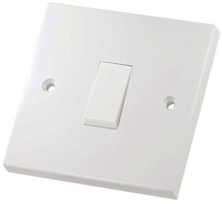 1 GANG 1 WAY LIGHT SWITCH WHITE PLASTIC LG201