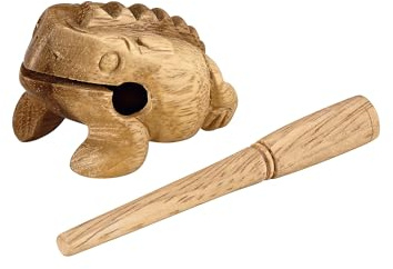 Nino Percussion Wood Frog Güiro - Großes Musikinstrument für Kinder ab 3 Jahren - Siam Eiche, Natur (NINO517) | Musikinstrument für Kinder ab 3 Jahren, Siam Eiche